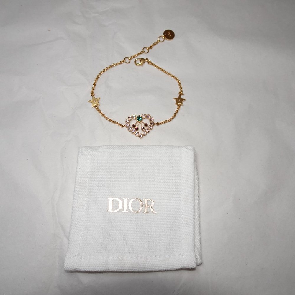 Dior In Heart Lights Bracelet Gold-Finish Metal N Multicolor Crystals - Picture 2 of 14